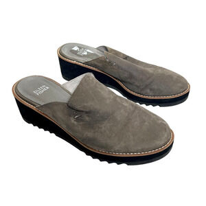 Eileen Fisher Womens US 9 Gray Suede Loti Laceless Manmade Clogs Mules Shoes